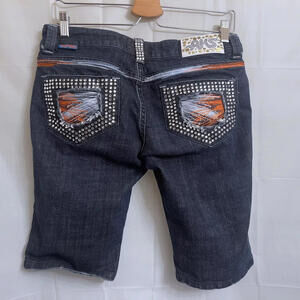 Akademiks Denim Jeans Shorts Women's Size 28 Blue 11/2" Inseam